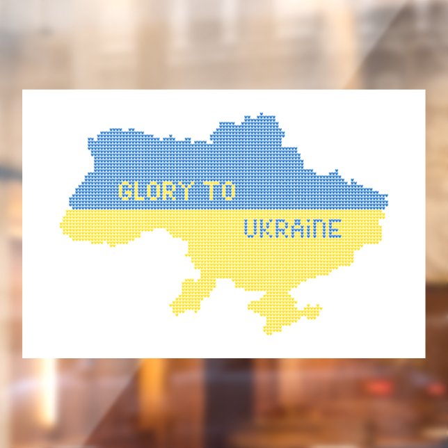 Knitting Ukrainian state map text Glory to Ukraine (Sheet 2)