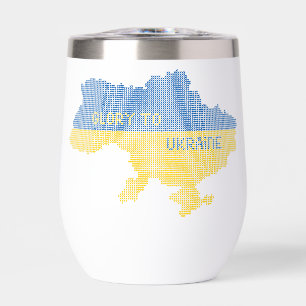 Knitting Ukrainian state map text Glory to Ukraine