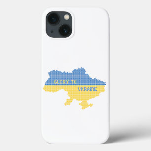 Knitting Ukrainian state map text Glory to Ukraine iPhone 13 Case