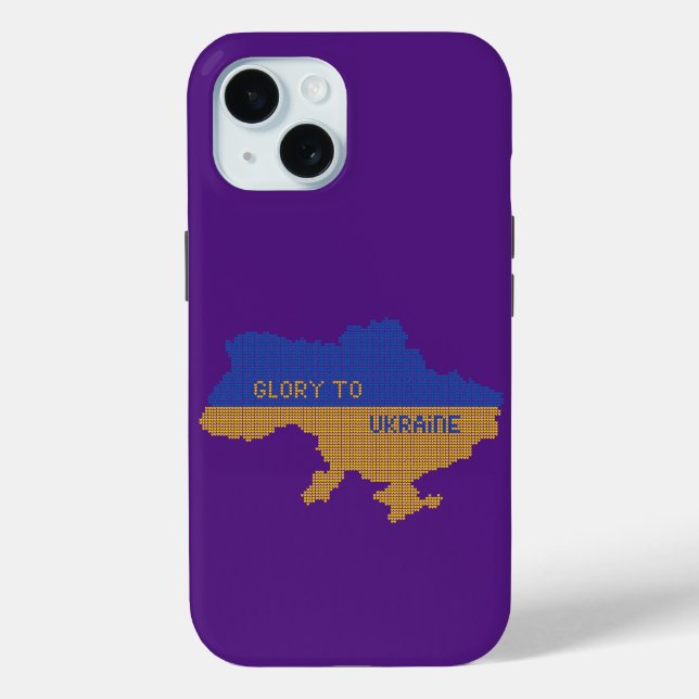 Knitting Ukrainian state map text Glory to Ukraine Case-Mate iPhone Case (Back)