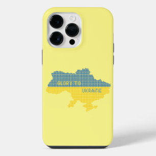 Knitting Ukrainian state map text Glory to Ukraine iPhone 14 Pro Max Case