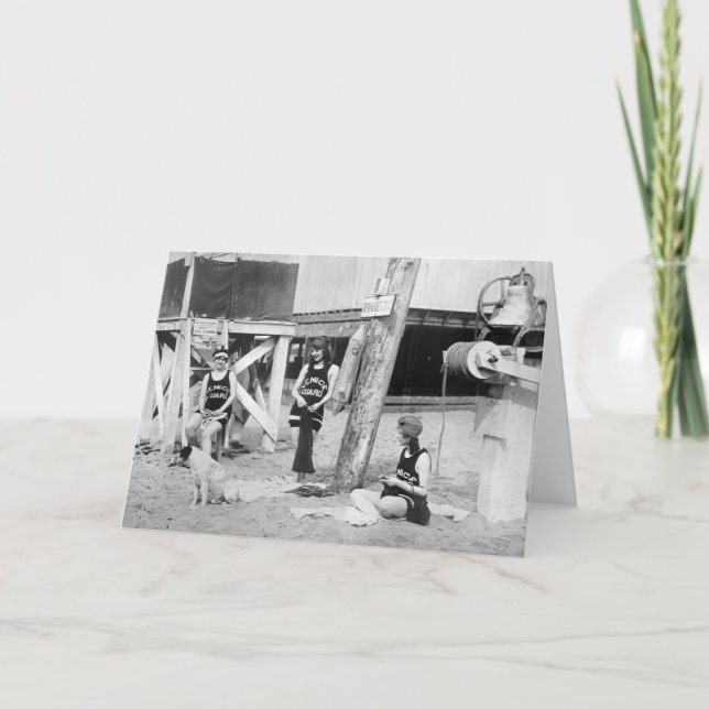 Knitting Venice Lifeguards, early 1900s Card (Front)