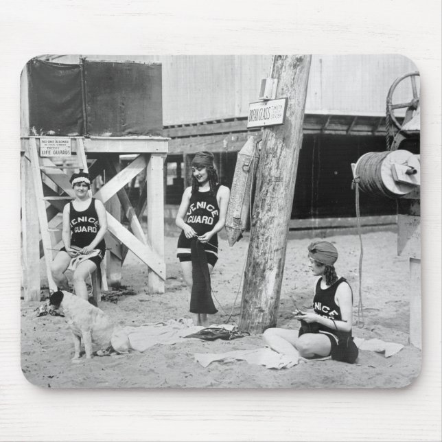 Knitting Venice Lifeguards, early 1900s Mouse Pad (Front)