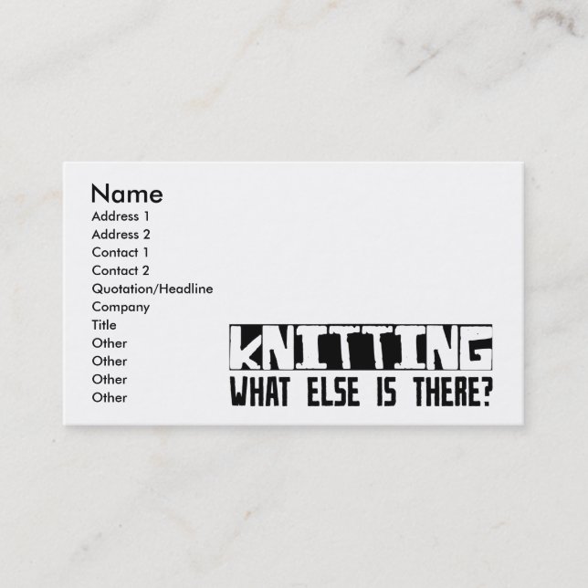 Knitting What Else Is There? Business Card (Front)