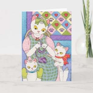 Knitting With Kittens Mothers Day Card Moussart