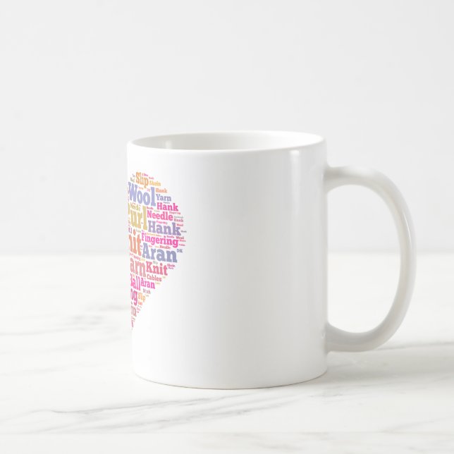 Knitting Word Cloud Coffee Mug (Right)