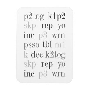 KNITTING WORDS 3x4 Flex Magnet 