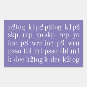 KNITTING WORDS Rectangle Stickers II