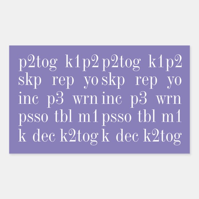 KNITTING WORDS Rectangle Stickers II (Front)