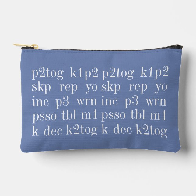 KNITTING WORDS Small Accessory Bag II (Front)
