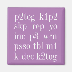 KNITTING WORDS Square Magnet II