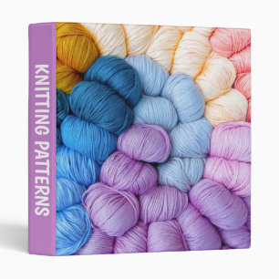 Knitting Yarn Balls Colourful 3 Ring Binder
