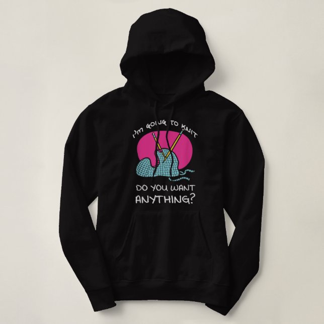Knitting Yarn Crafts Fibre Artists - Sew Funny Hoodie (Design Front)