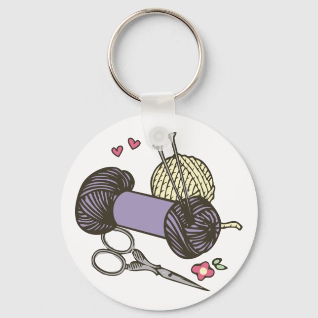 Knitting Yarn Key Ring (Front)