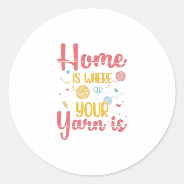 Knitting | Yarn Knitter Sewing Hobby Gifts Classic Round Sticker (Front)