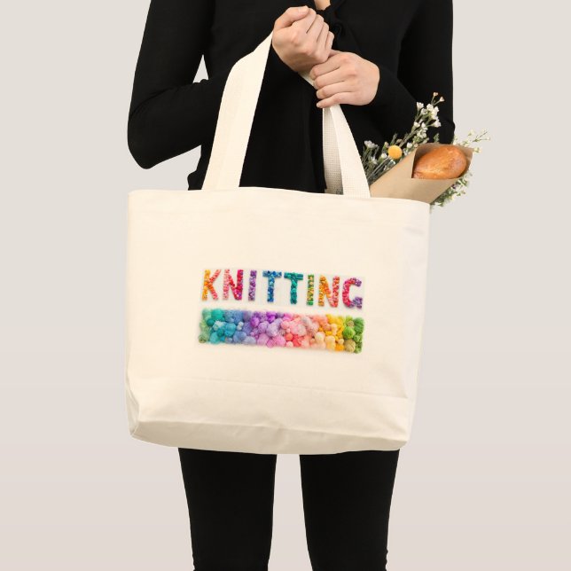 Knitting Yarn Large Tote Bag (Front (Product))