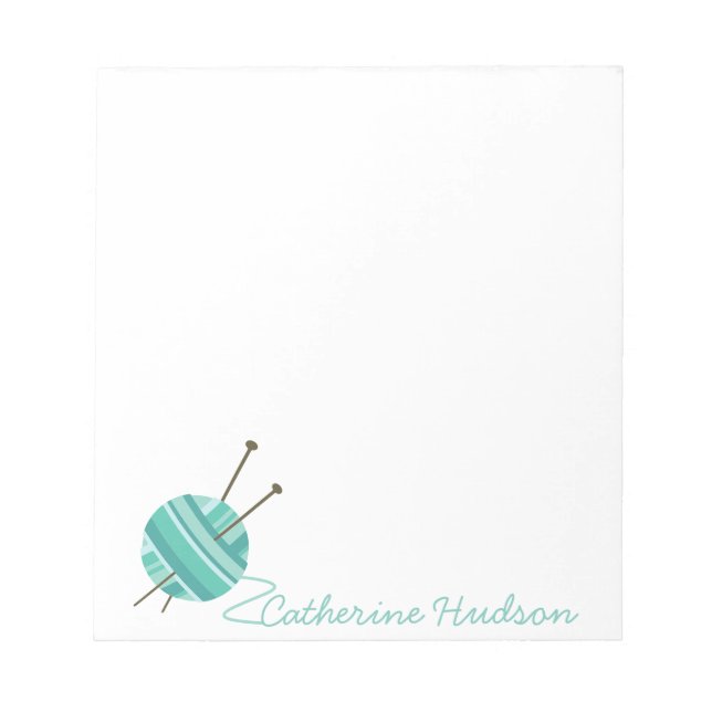Knitting Yarn Personalised Notepad (Front)