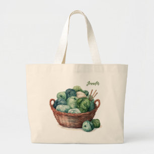 Knitting Yarn Personalzed Tote BagKnitter Gift
