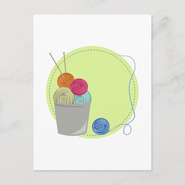 Knitting Yarn Postcard (Front)