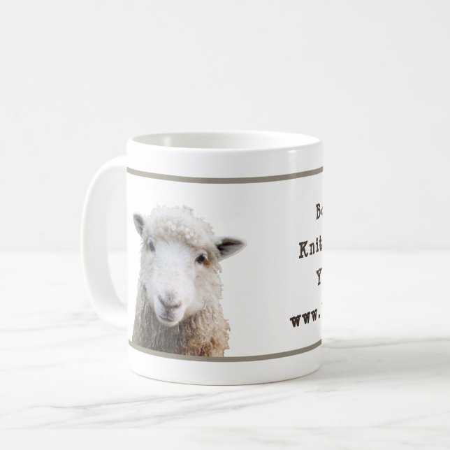 Knitting Yarn Seller Designer Logo Sheep Coffee Mug (Front Left)
