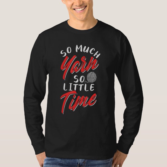 Knitting Yarn Wool Design T-Shirt (Front)