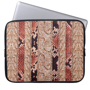Knitwear Fabric Texture, geometric texture, snake  Laptop Sleeve
