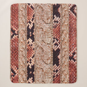 Knitwear Fabric Texture, geometric texture, snake  Sherpa Blanket