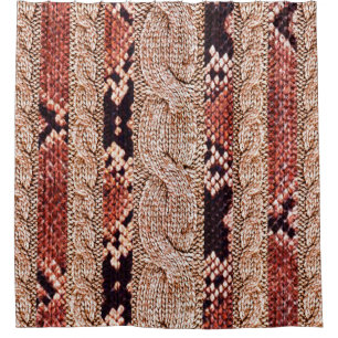 Knitwear Fabric Texture, geometric texture, snake Shower Curtain