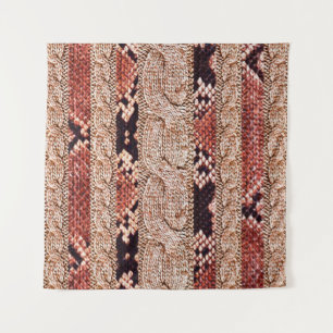 Knitwear Fabric Texture, geometric texture, snake Tapestry