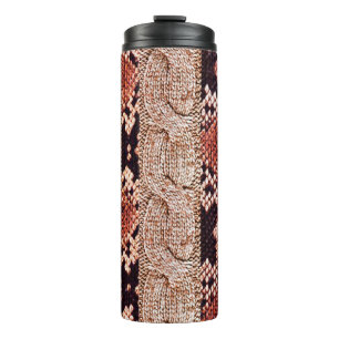 Knitwear Fabric Texture, geometric texture, snake Thermal Tumbler