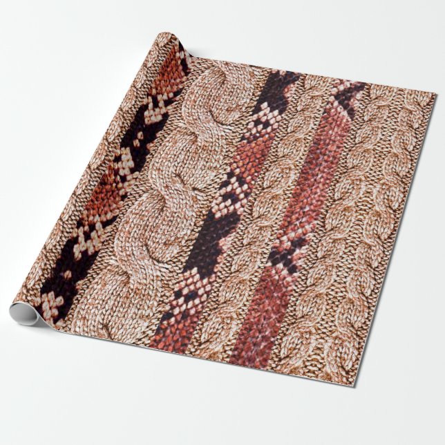 Knitwear Fabric Texture, geometric texture, snake  Wrapping Paper (Unrolled)