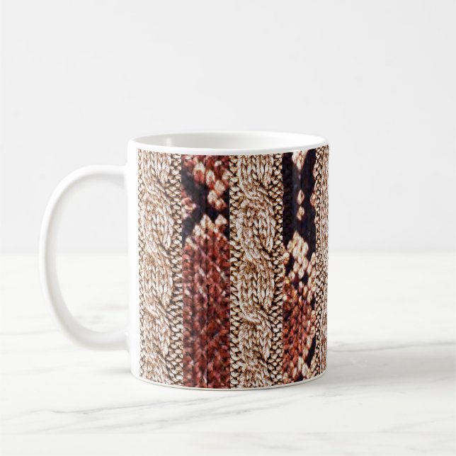 Knitwear texture, geometric snake pattern. coffee mug (Left)