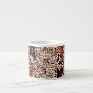 Knitwear texture, geometric snake pattern. espresso cup