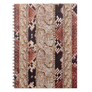 Knitwear texture, geometric snake pattern. notebook
