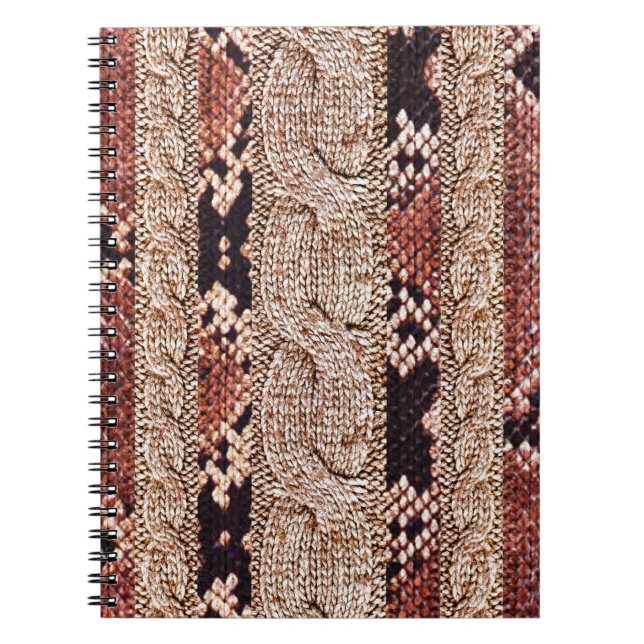 Knitwear texture, geometric snake pattern. notebook (Front)