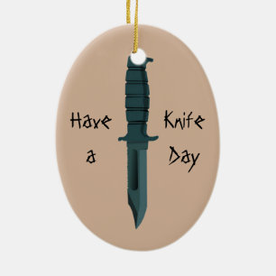 Knives Have a Knife Day Ceramic Tree Decoration