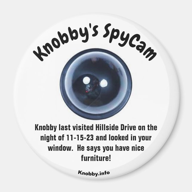 Knobby's last visited Hillside Drive Magnet (Front)