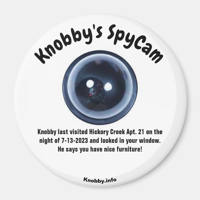 Knobby's SpyCam Hickory Creek Apt. 21 Fun Fridge Magnet (Front)