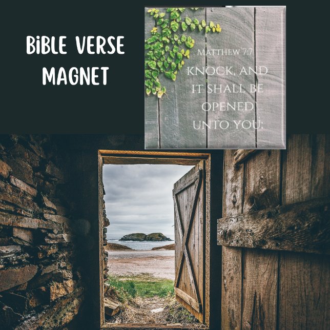 Knock And The Door Will Open Bible Verse  Magnet (Creator Uploaded)