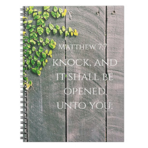 Knock And The Door Will Open Bible Verse  Notebook