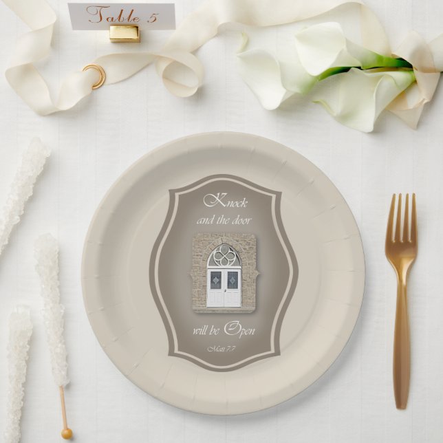 Knock and the Door will Open - Paper Plate (Wedding)