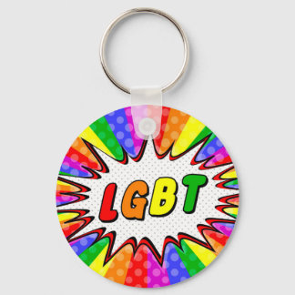 Knock 'em out with pride key ring