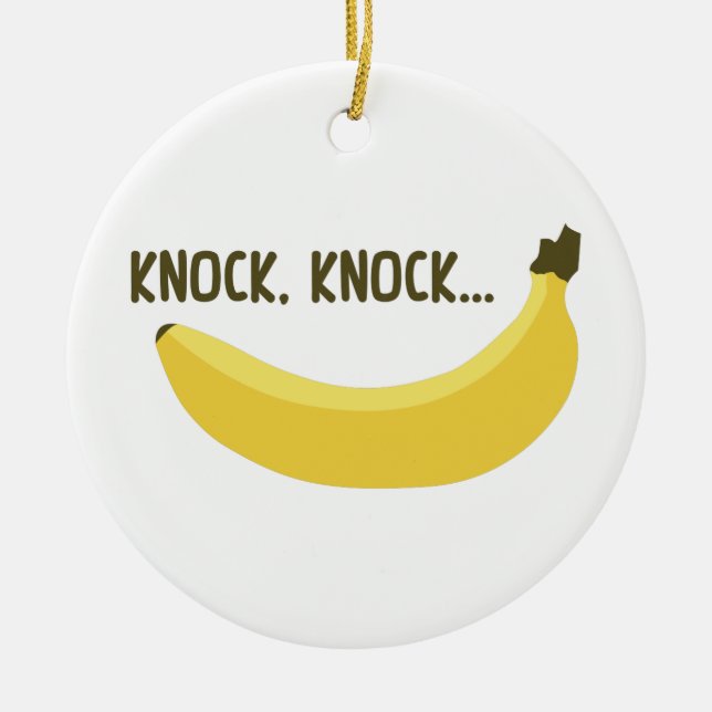 KNOCK, KNOCK CERAMIC TREE DECORATION (Front)