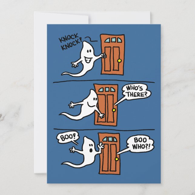 Knock Knock Ghost Halloween Joke Kid Party Invite (Front)