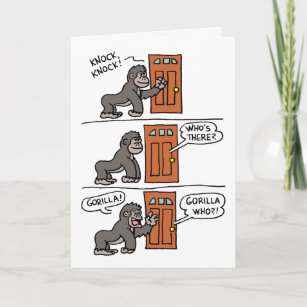 Knock Knock Gorilla Yourself A Steak Birthday Card
