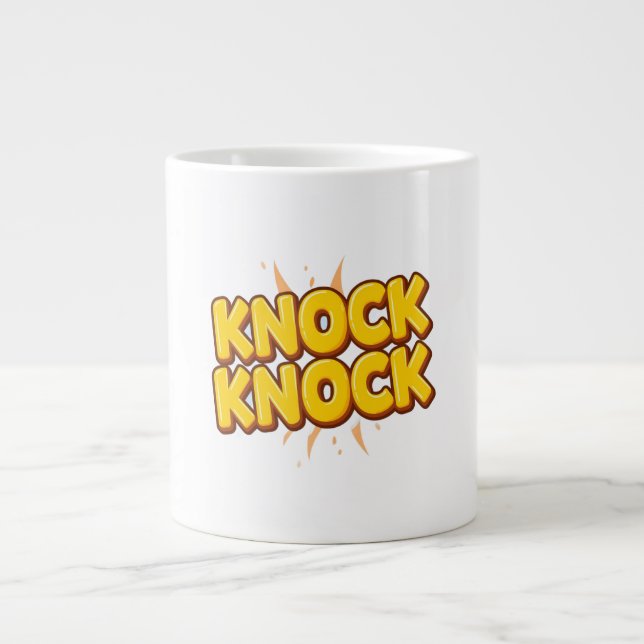 Knock knock large coffee mug (Front)