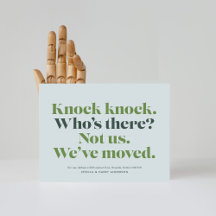 Knock Knock Moving Announcement Postcard