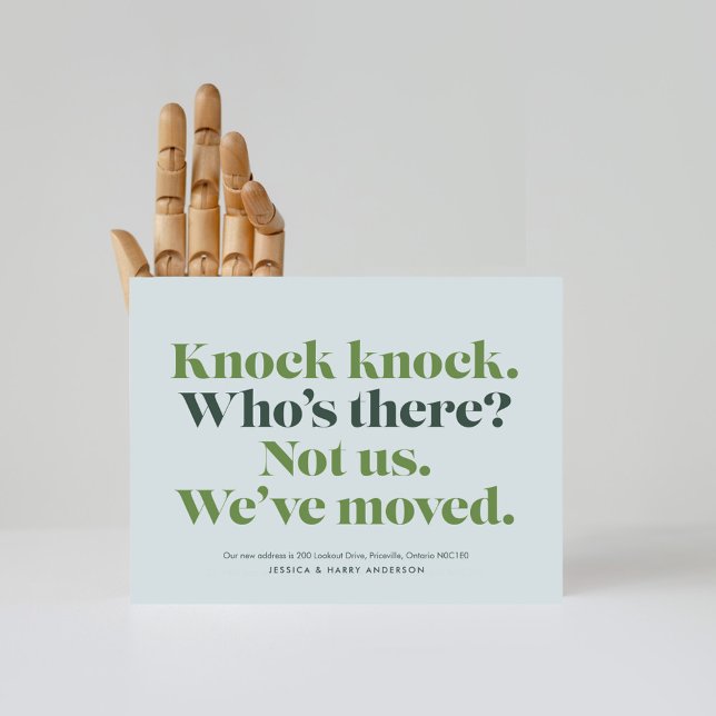 Knock Knock Moving Announcement Postcard (Creator Uploaded)