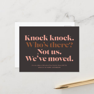 Knock Knock Moving Announcement Postcard