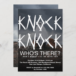 Knock Knock Who's There Photo Halloween Invitation